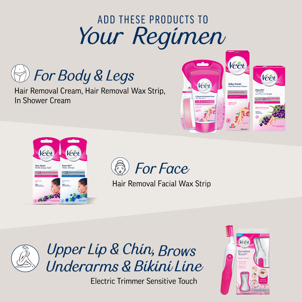 Veet Hair Removal Facial Wax Strip Cold Wax Strips for Face Upper lip Cheeks & Chin Normal Skin 20s