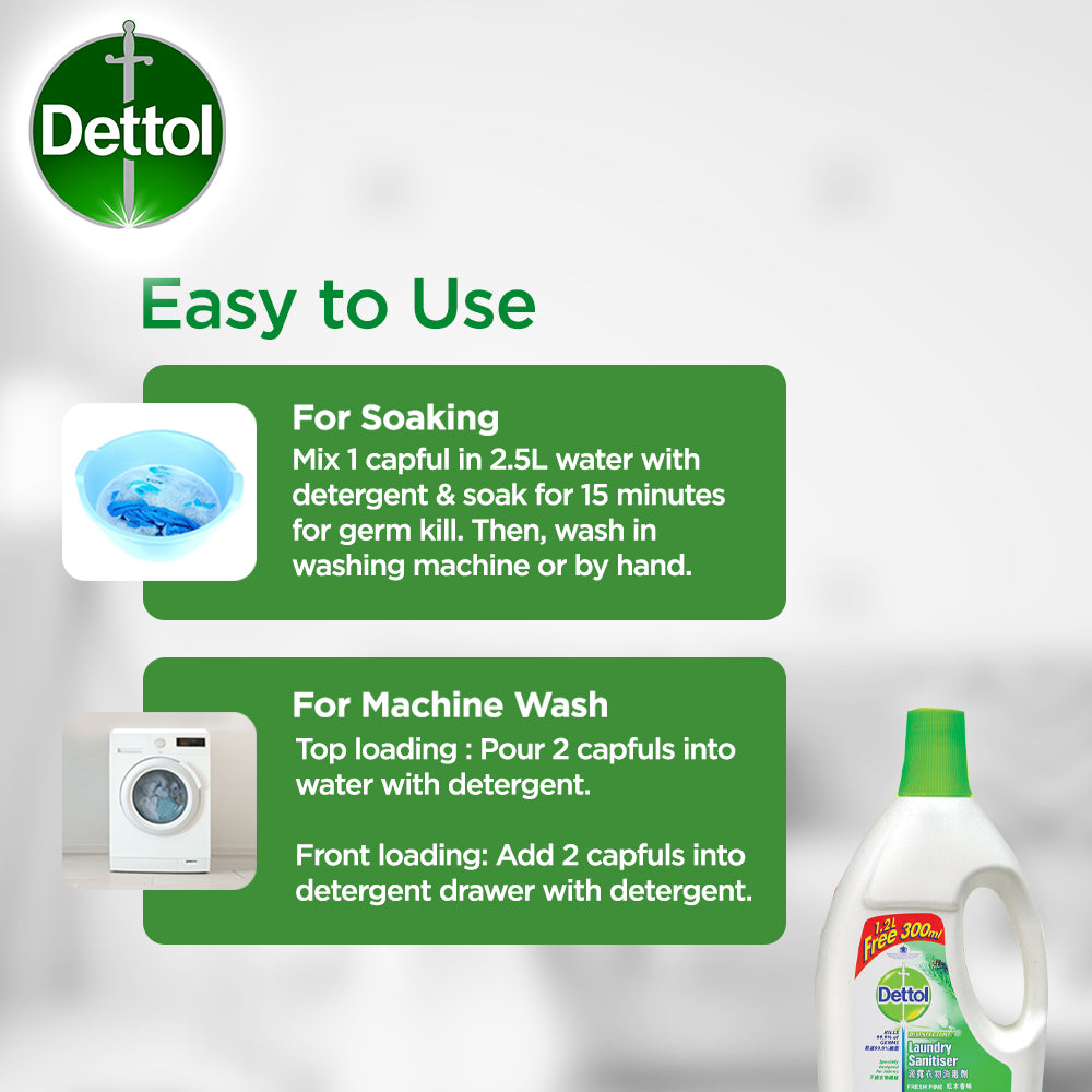 Dettol Anti-Bacterial Laundry Sanitiser Pine 750ml