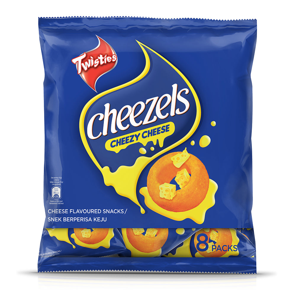 Twisties Cheezels Cheezy Cheese Flavoured Snacks Multi Pack 8 Packs x 13g (104g)