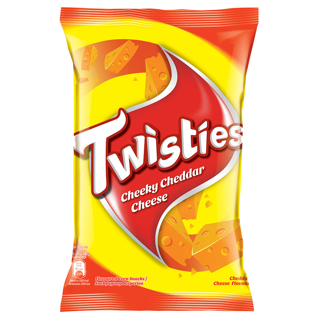 Twisties Flavoured Corn Snacks Cheddar Cheese Flavour 140g