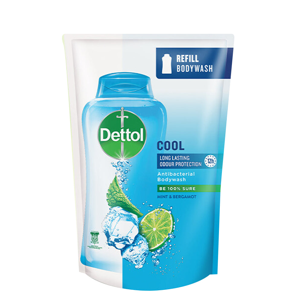 Dettol Shower Gel Antibacterial Body Wash Refill Pouch Instant Cool 450ml