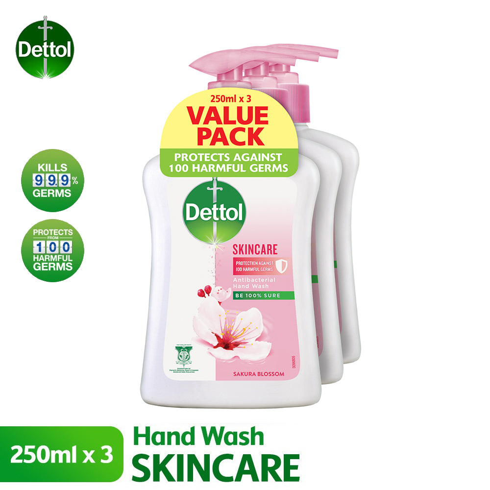 Dettol Antibacterial Hand Wash 250ml X 3 Value Pack Skincare