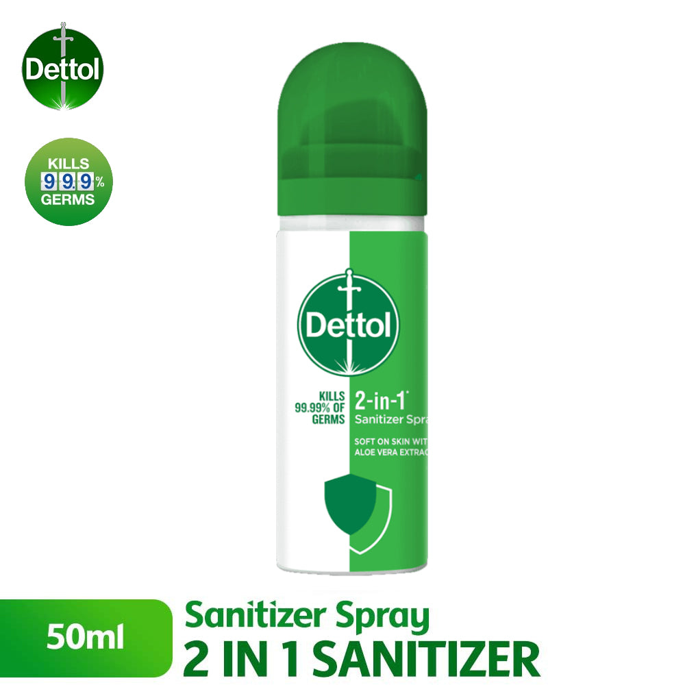 Dettol 2-in-1 Hand Sanitiser Spray 50ml
