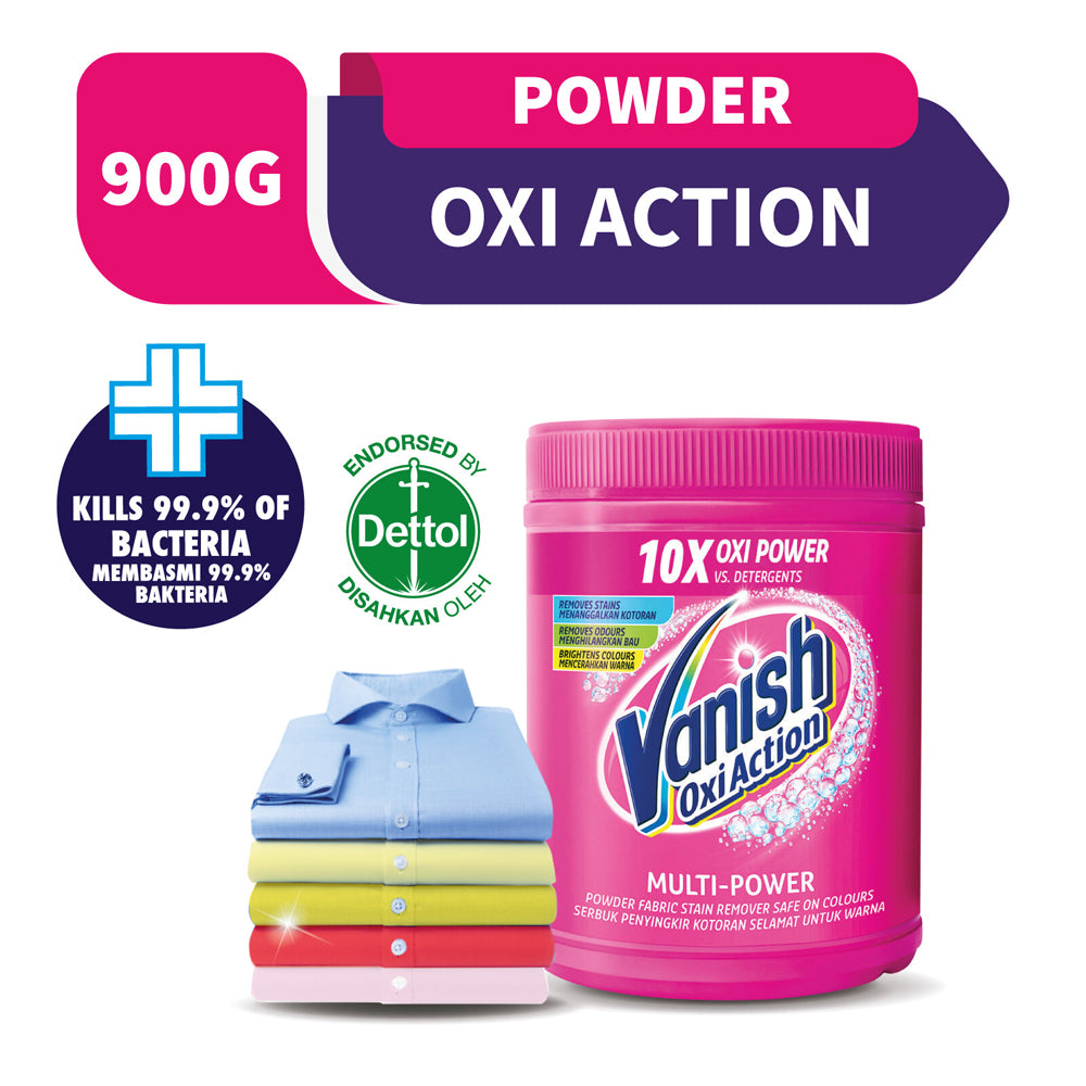 Vanish Fabric Oxi Action Stain Remover Laundry Detergent Powder 900g