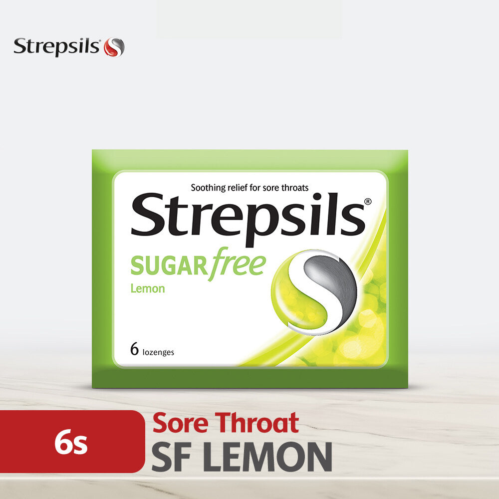 Strepsils Sugar Free Lemon 6s Throat Relief Lozenges