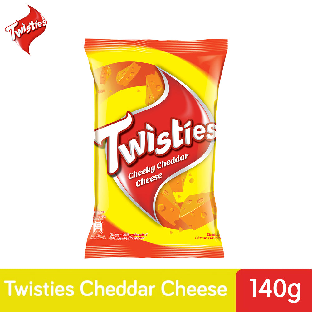Twisties Flavoured Corn Snacks Cheddar Cheese Flavour 140g