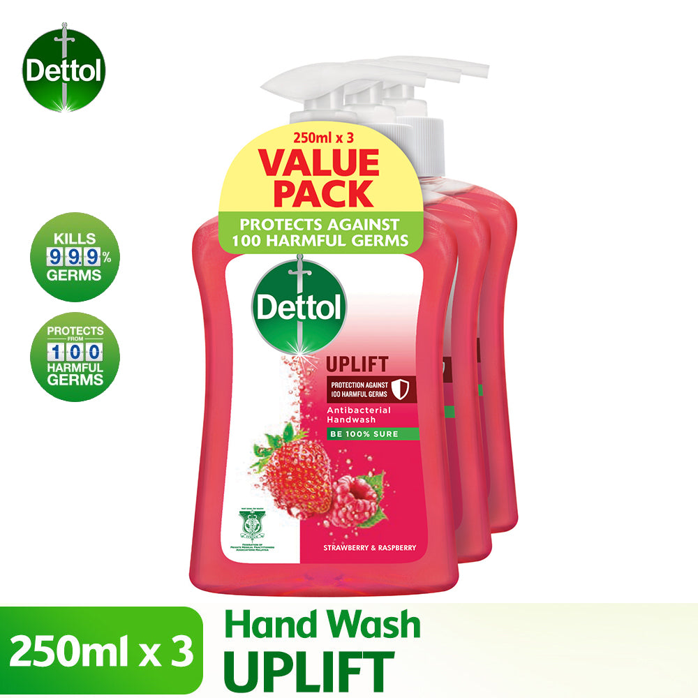 Dettol Antibacterial Hand Wash 250ml X 3 Value Pack Uplift