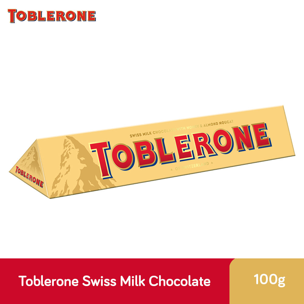 Toblerone Swiss Milk Chocolate with Honey and Almond Nougat 100G – 34041