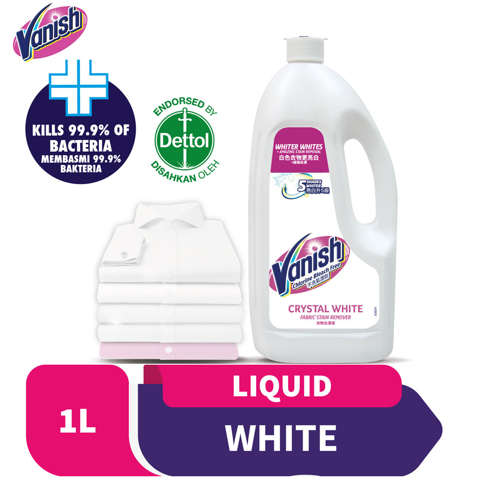 Vanish Fabric White Stain Remover Laundry Detergent Liquid 1L
