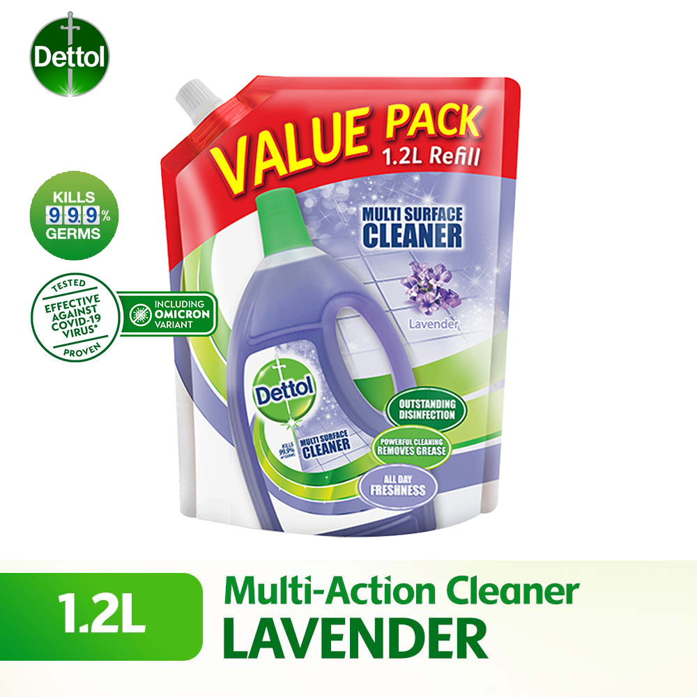 Dettol Multi Action Cleaner Lavender Refill Pouch 1.2 Litre