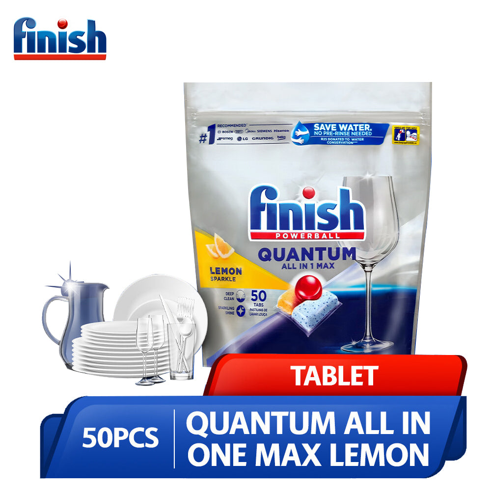 Finish Quantum Lemon Power Ball Dishwasher Cleaning Tablets 50 Pcs