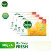 Dettol Antibacterial Body Bar Soap Fresh 100G 3+1