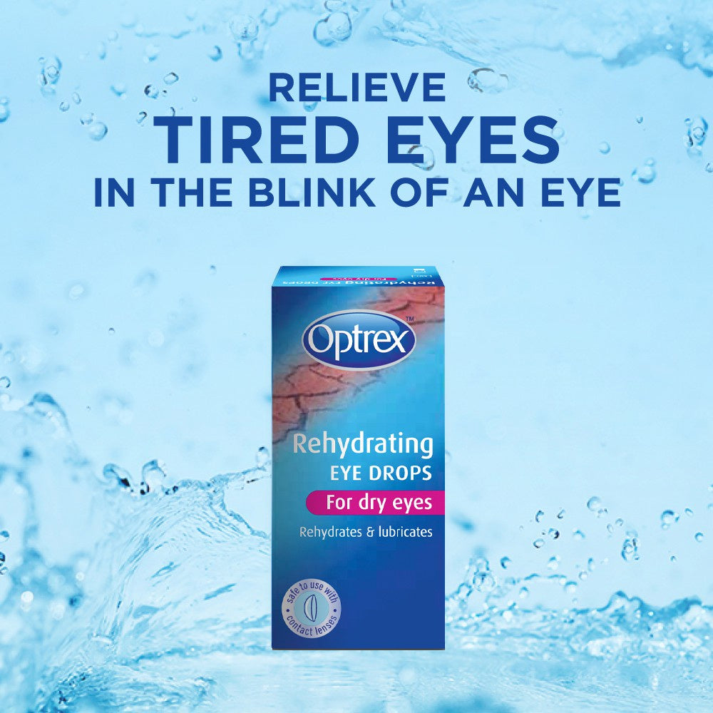 Optrex Rehydrating Eye Drops For Dry Eyes Rehydrates & Lubricates 10ml