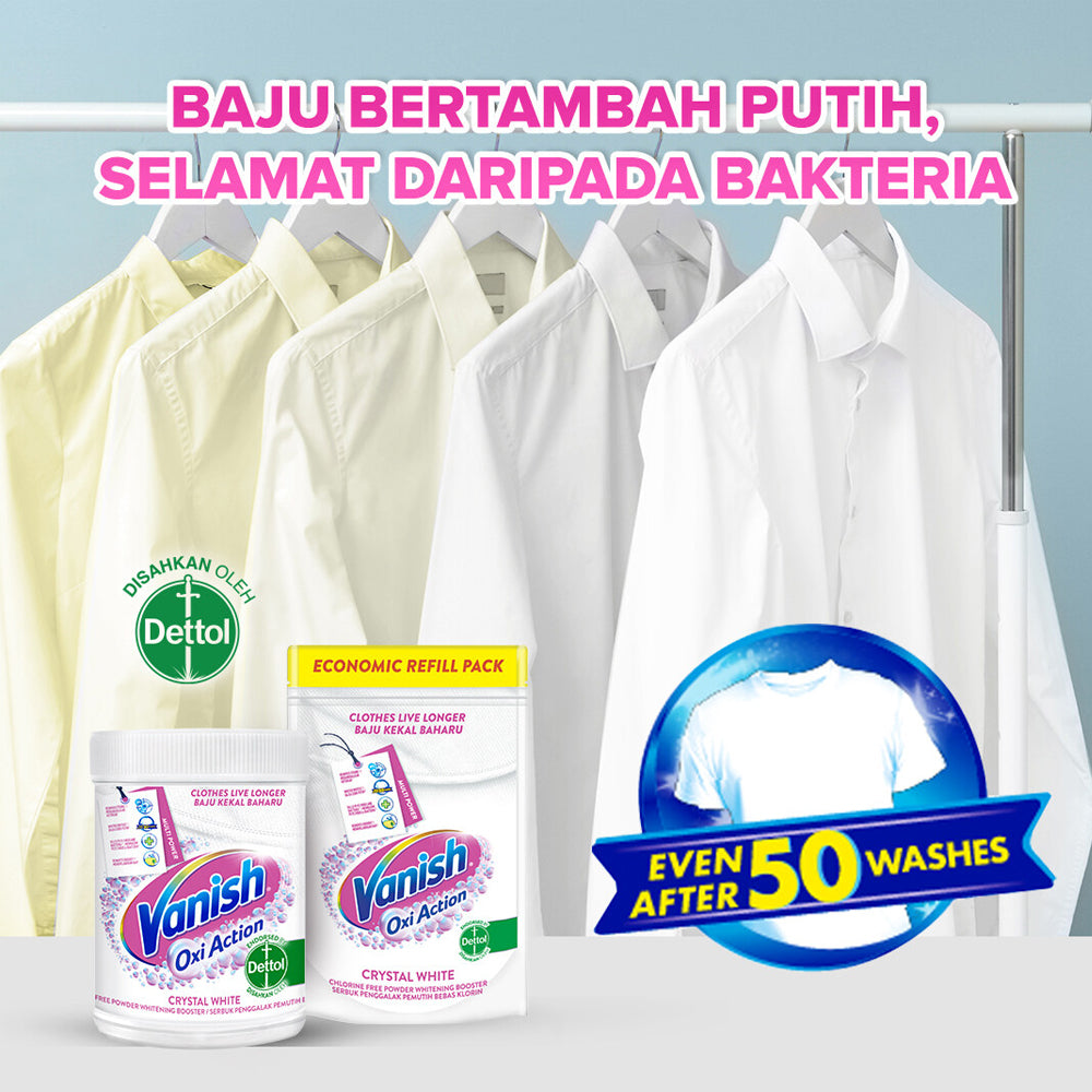 Vanish Fabric Crystal White Stain Remover Powder Doy 800g