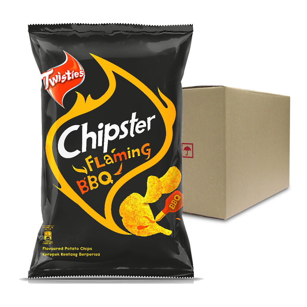 Twisties Chipster Flaming BBQ Flavoured Potato Chips 130g