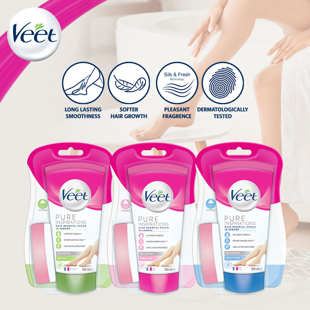 Veet In Shower Hair Removal Cream Dry Skin 150ml