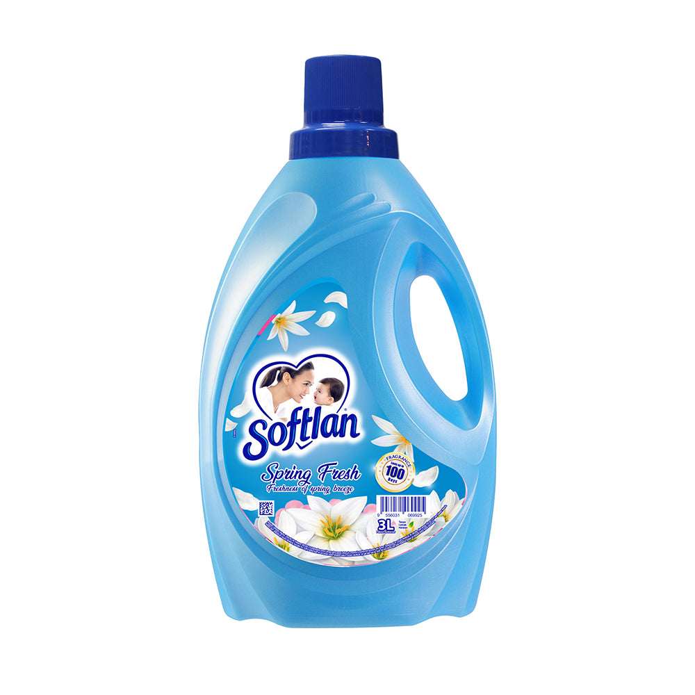 Softlan Anti Wrinkles Spring Fresh (Blue) Fabric Softener 3L