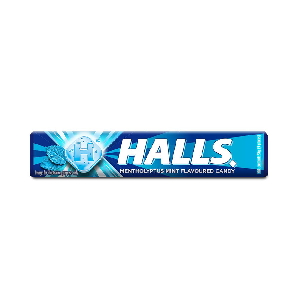 Halls Stick Mentholyptus Mint Flavoured Candy 9 Pieces (34G) – 4259797