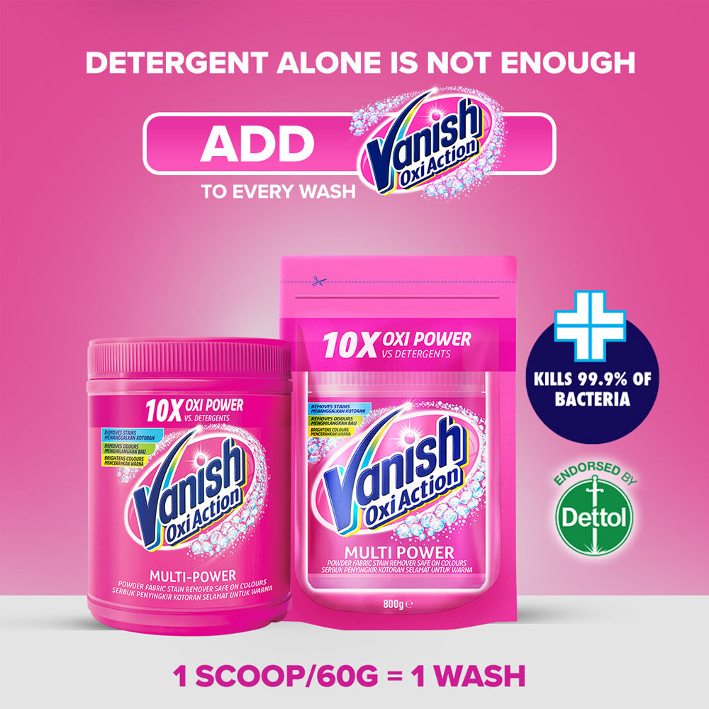 Vanish Fabric Stain Remover Laundry Detergent Powder Sachet 30g