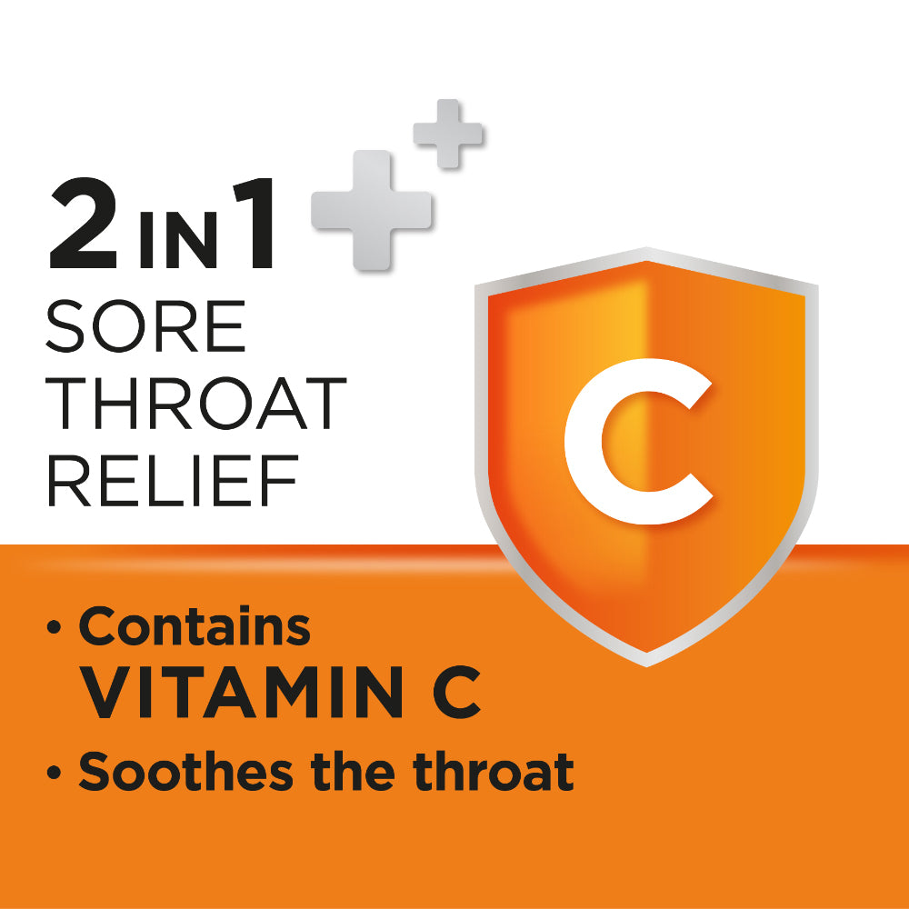 Strepsils Orange With Vitamin C 6s Throat Relief Lozenges