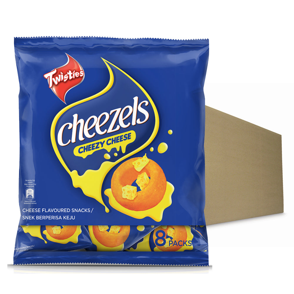 Twisties Cheezels Cheezy Cheese Flavoured Snacks Multi Pack 8 Packs x 13g (104g)