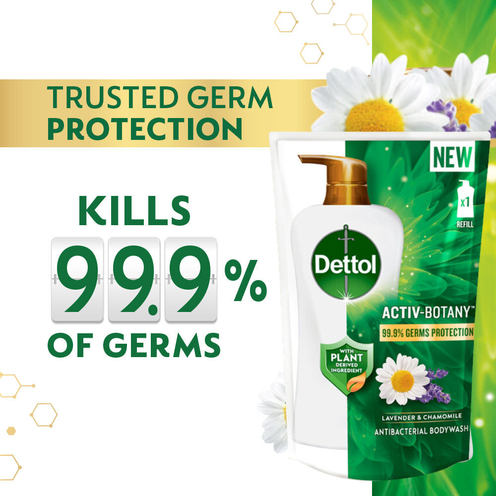 Dettol Activ Botany Shower Gel Body Wash Refill 750ml Green Tea & Bergamot