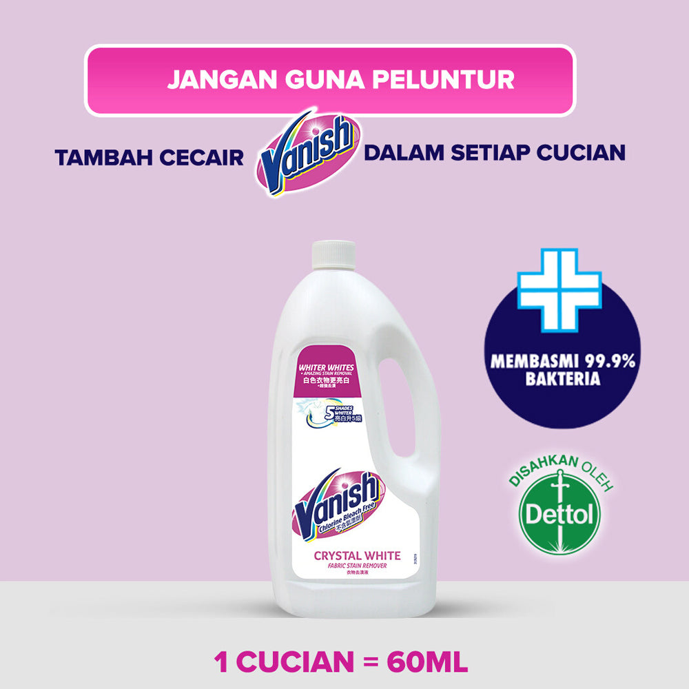 Vanish Fabric White Stain Remover Laundry Detergent Liquid 1L