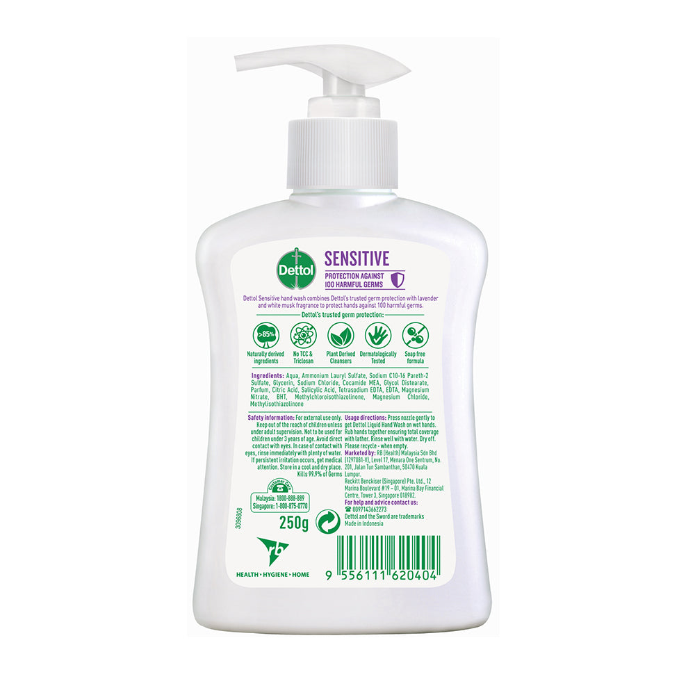 Dettol Antibacterial Hand Wash 250ml Sensitive