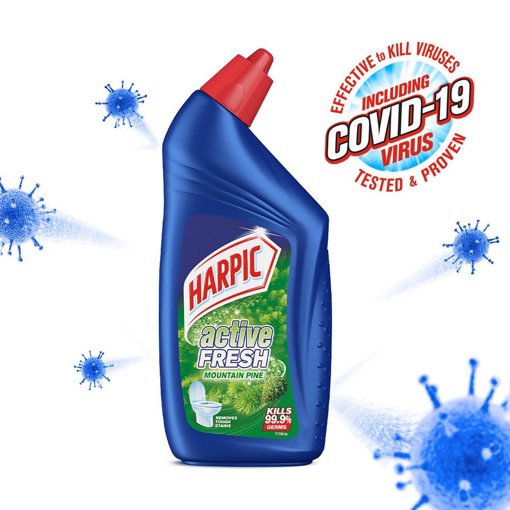 Harpic Active Fresh Disinfectant Toilet Cleaner Mountain Pine Twin Pack (500ml x 2)
