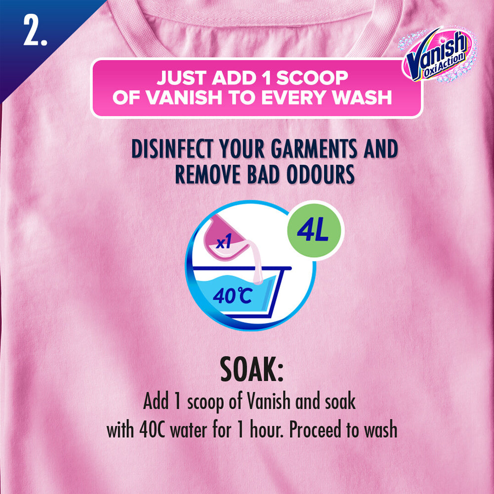 Vanish Fabric Oxi Action Stain Remover Laundry Detergent Powder 900g