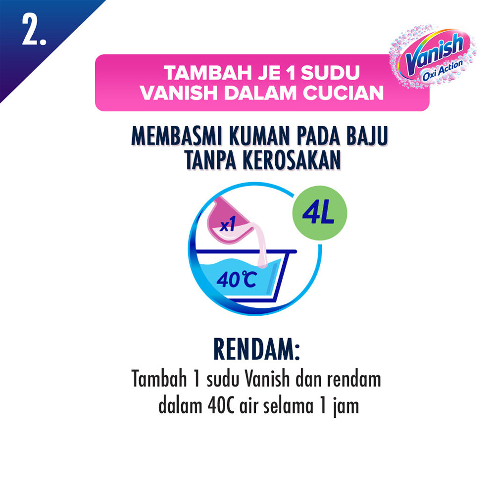 Vanish Fabric Crystal White Stain Remover Powder Doy 800g