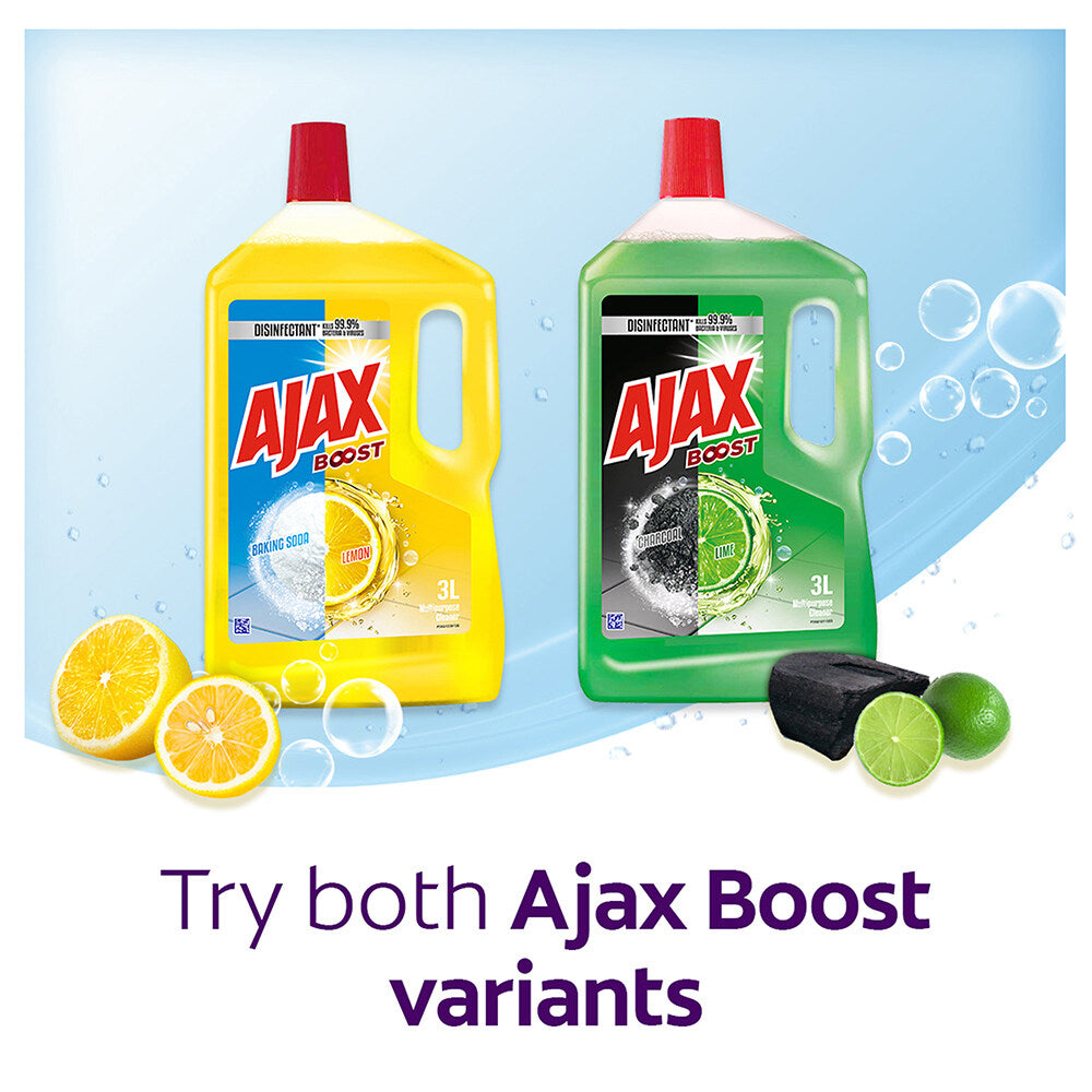 Ajax Boost Lemon & Baking Soda Antibacterial Multi Purpose Floor Cleaner 3L