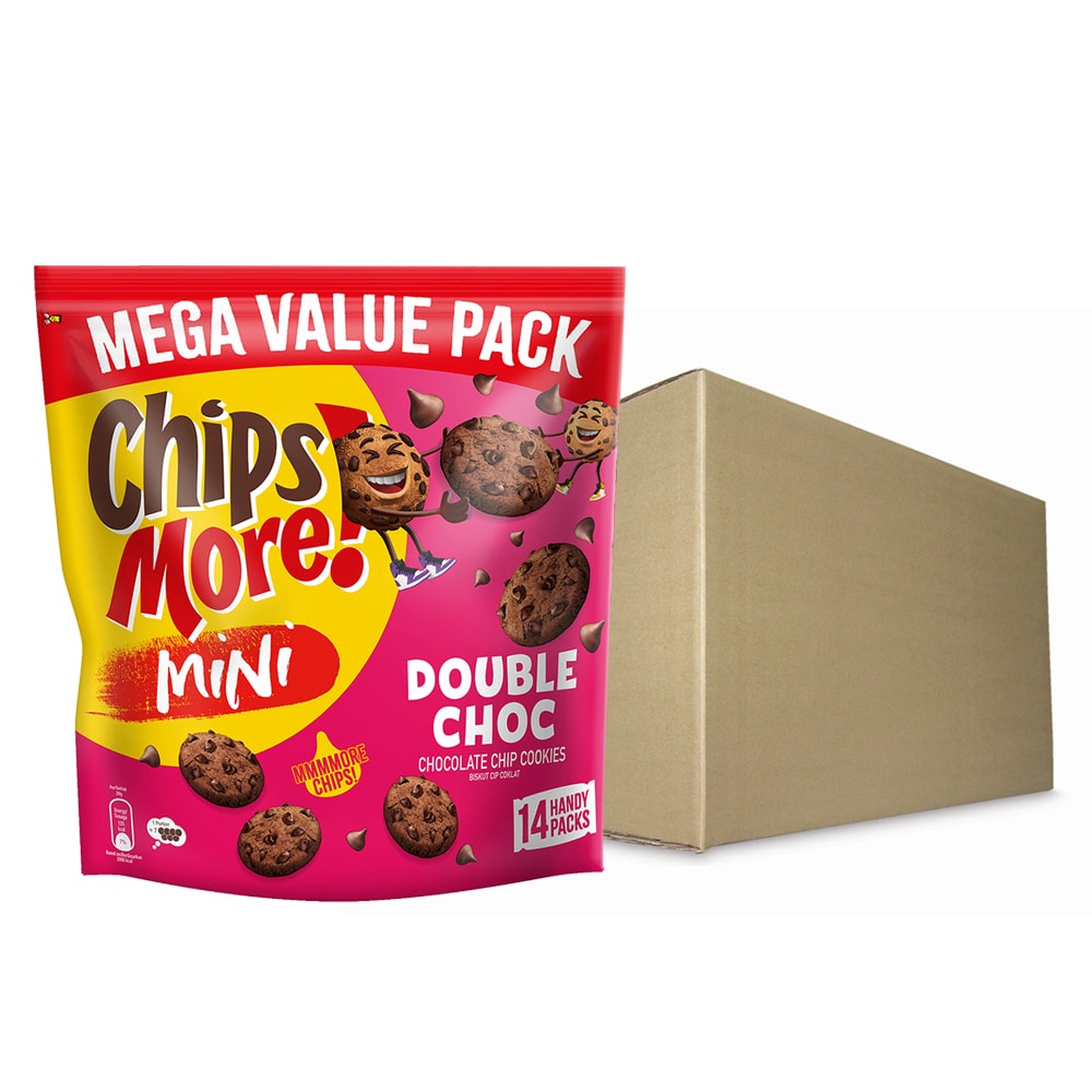 ChipsMore! Mini Mega Value Pack Double Choc Chocolate Chip Cookies ( 14 x 28g ) – 4275548