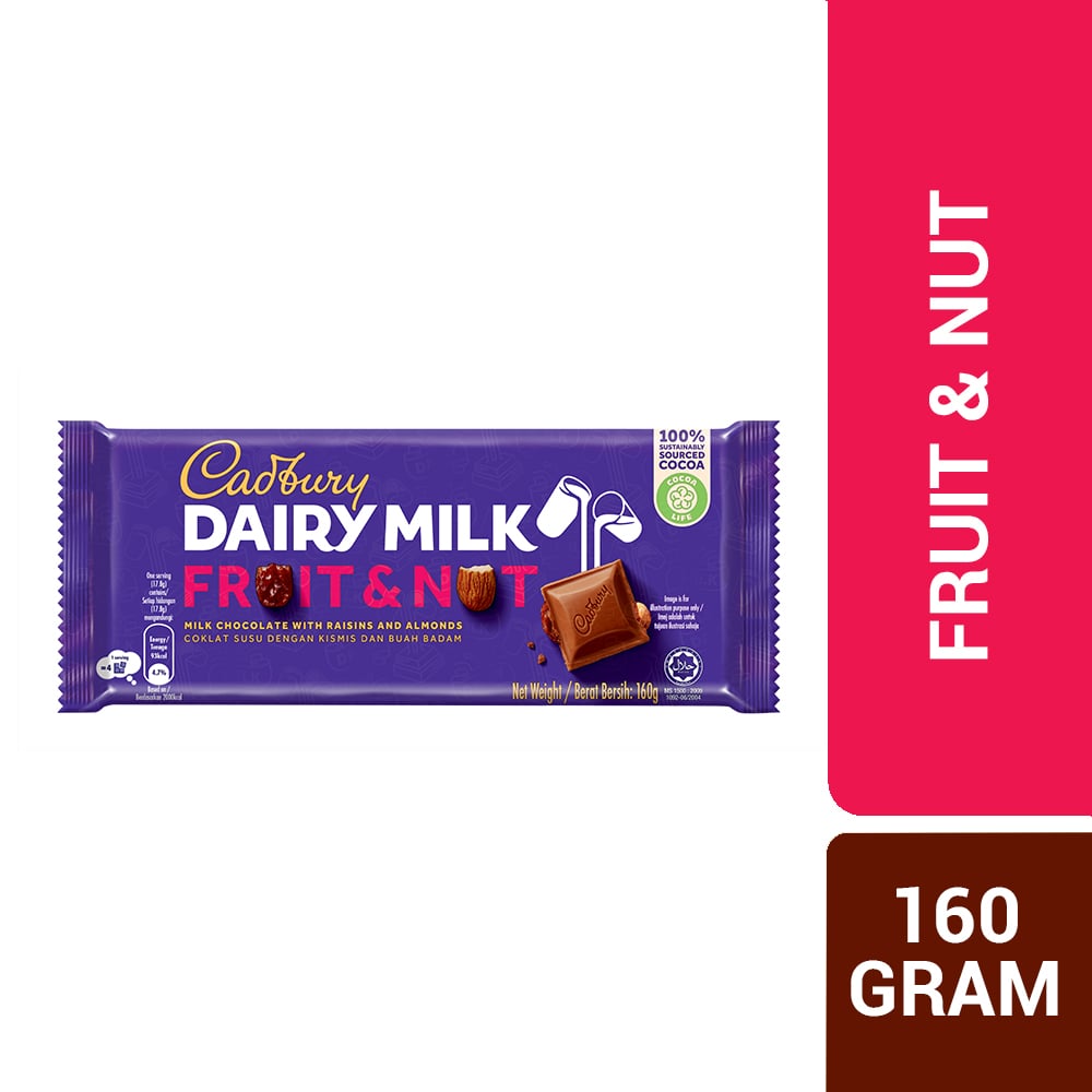 Cadbury Dairy Milk Chocolate Fruit & Nut 160G – 4265030
