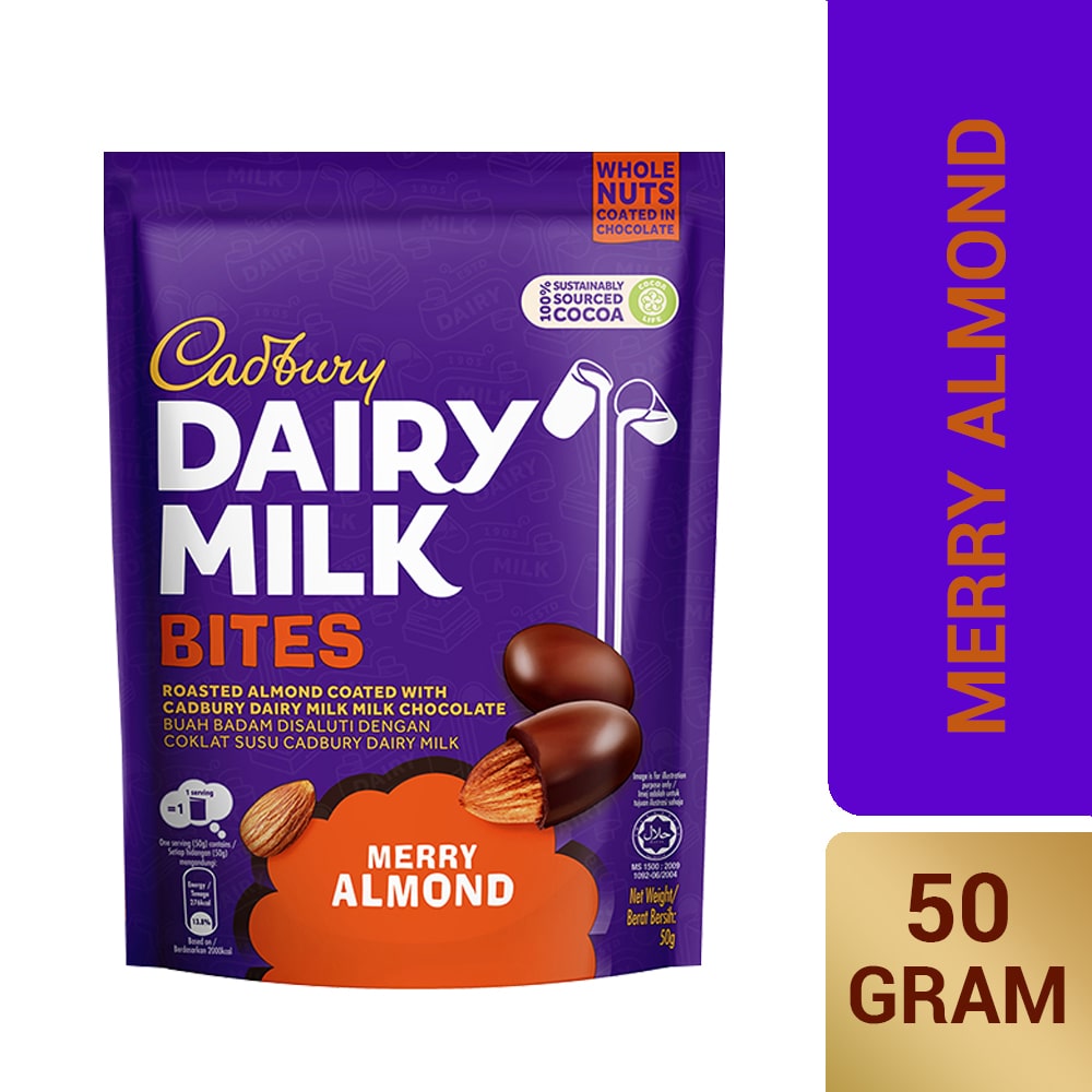 Cadbury Dairy Milk Merry Almond Bites 50g – 4260328