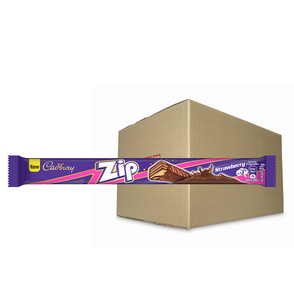 Cadbury Zip Strawberry Chocolate Flavoured Big Singles 31.7G