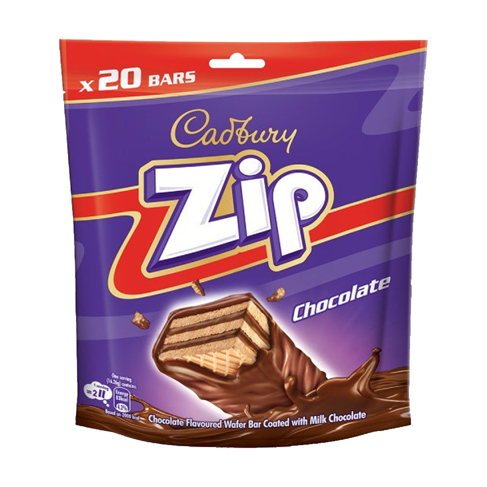 Cadbury Zip Sharebag Chocolate Flavoured 20 Bars 162.5G – 4264105