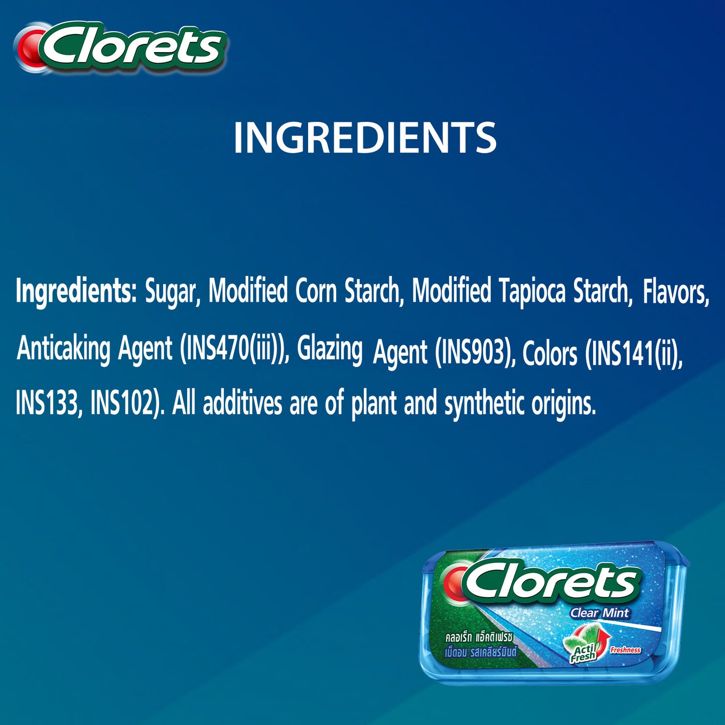 Clorets Acti Fresh Clear Mint Candy 14G – 4267605