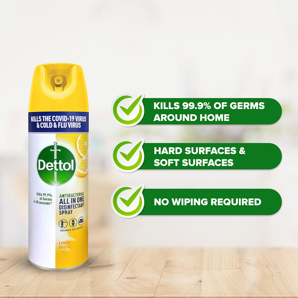 Dettol Antibacterial Disinfectant Spray 450ml Lemon Breeze
