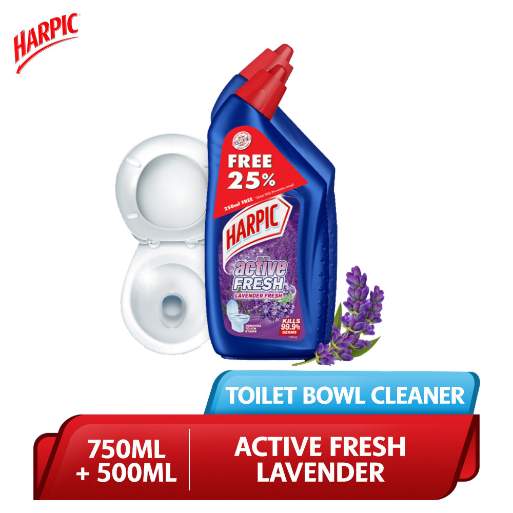 Harpic Power Plus Lavender (750ml + 500ml) Disinfectant Toilet Bowl Cleaner - 3154764