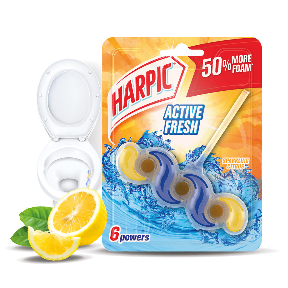 Harpic Fresh Power 6 Toilet In-Cistern Block Cleaner 35g-Sparkling Citrus