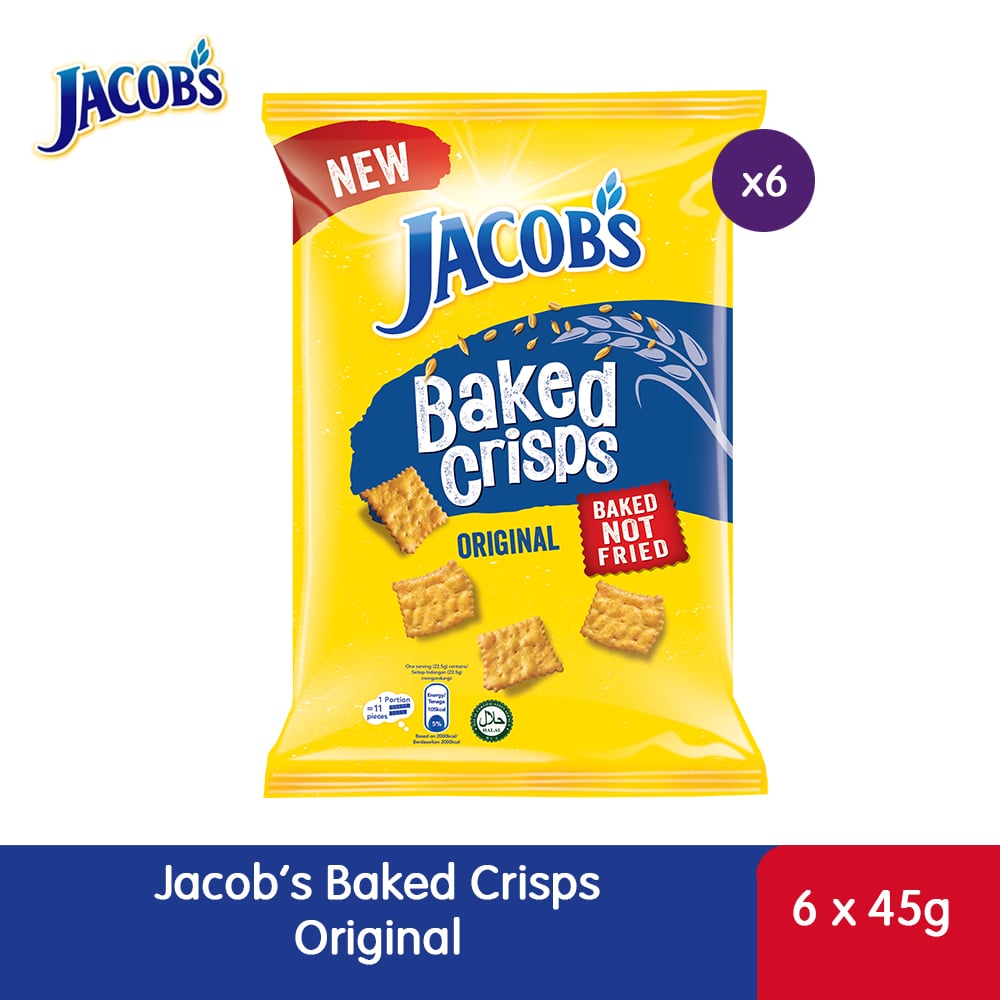 Jacob’s Baked Crisps 6 X 45G Original