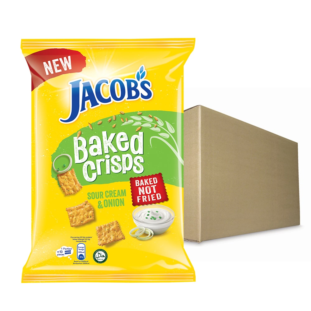 Jacob's 烤薯片 6 x 45克 酸奶油洋葱味 – 4274875x6