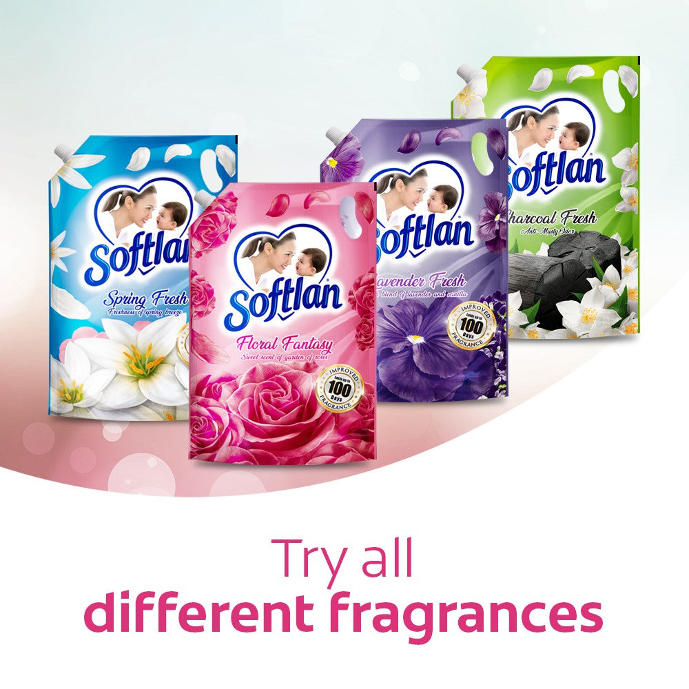 Softlan Anti Wrinkles Lavender Fresh (Purple) Fabric Softener 500ml Refill Concentrate Pouch – 1109829