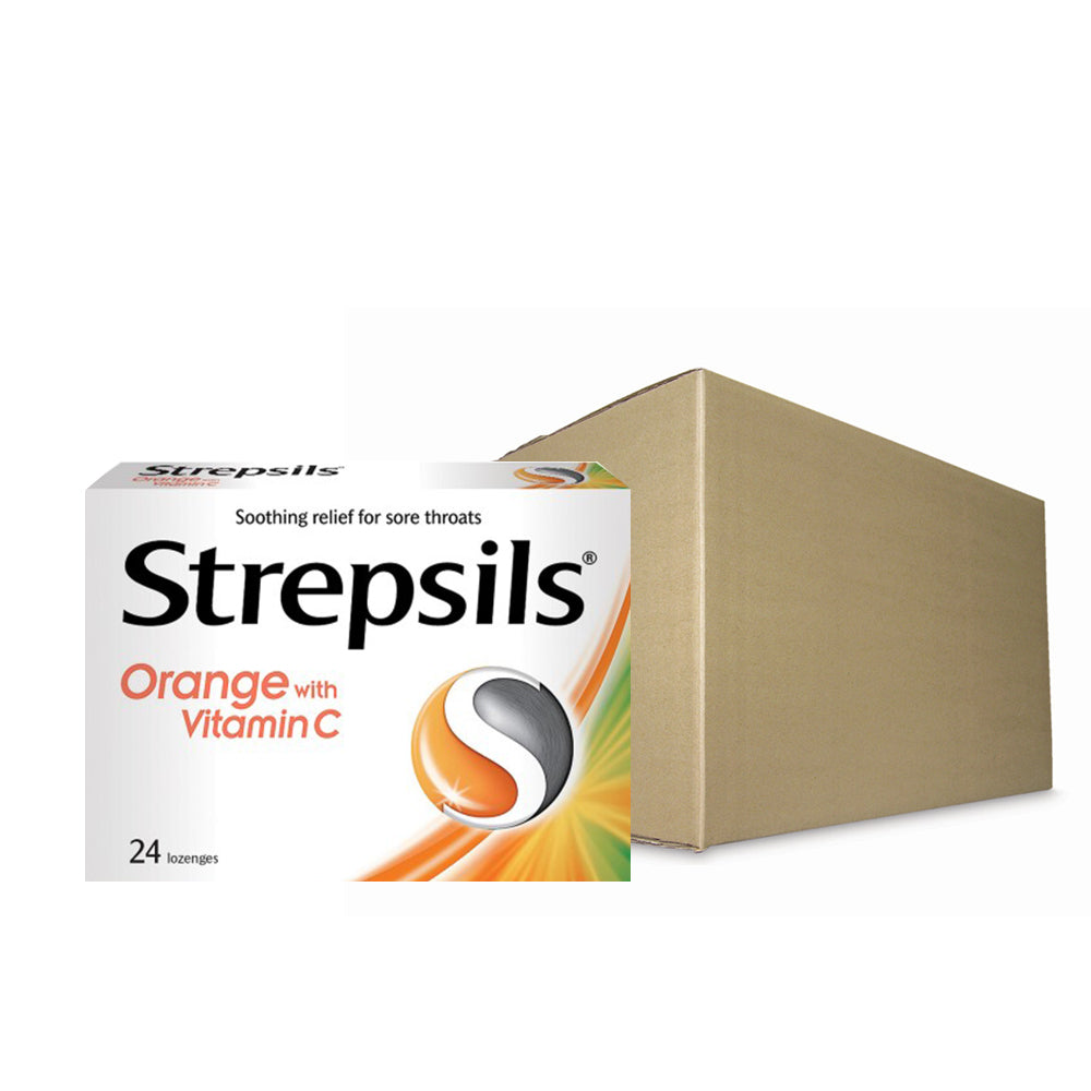 Strepsils Orange With Vitamin C 24s Throat Relief Lozenges