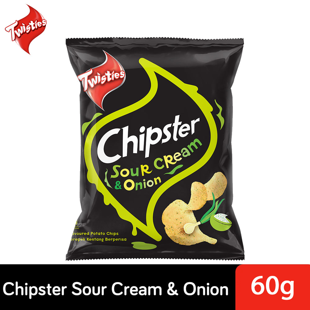 Twisties Chipster Sour Cream & Onion Flavoured Potato Chips 60g – 4049039