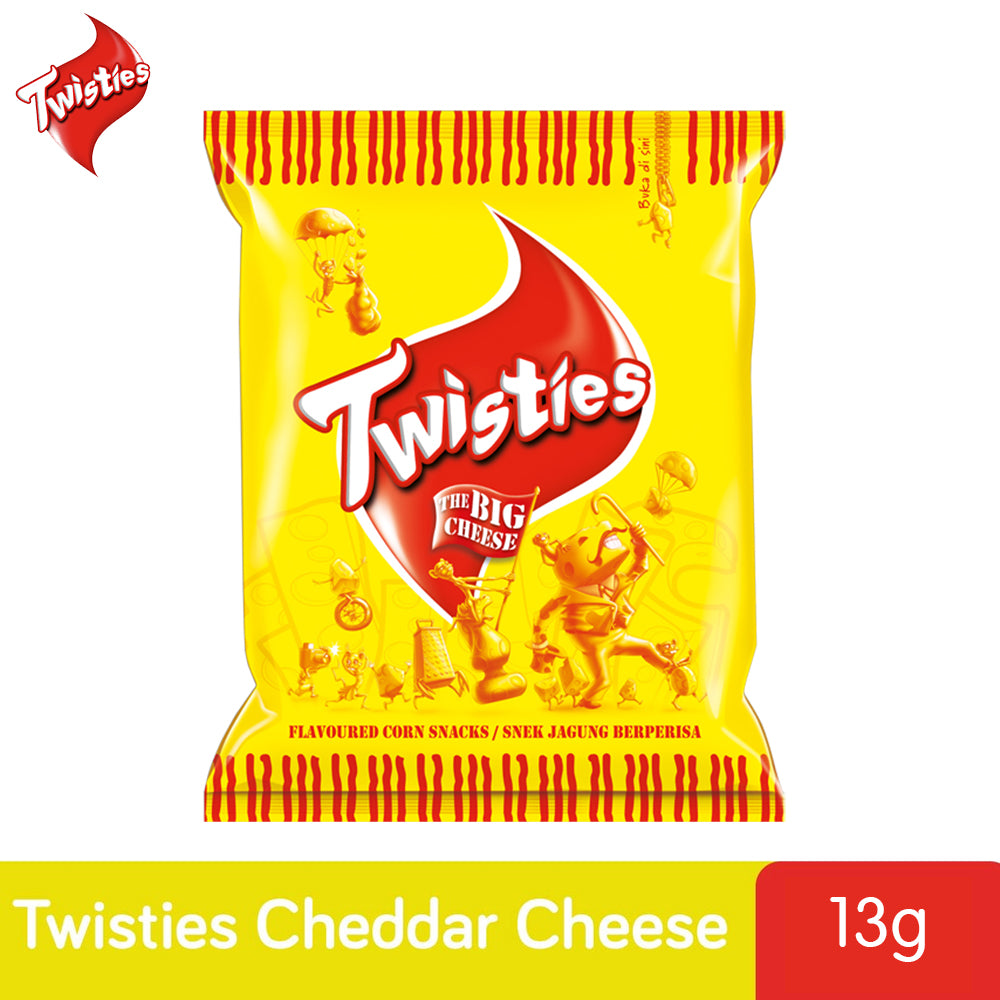 Twisties Flavoured Corn Snacks Cheeky Cheddar Cheese Flavour 13G