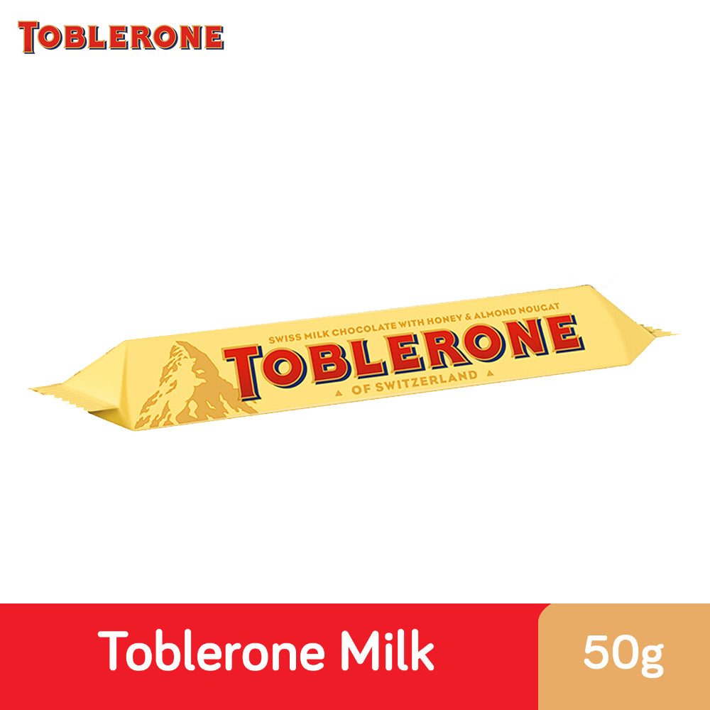 Toblerone Swiss Milk Chocolate with Honey and Almond Nougat 50G – 4047301