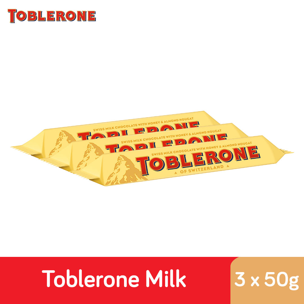 Toblerone Swiss Milk Chocolate with Honey and Almond Nougat 50G – 4047301
