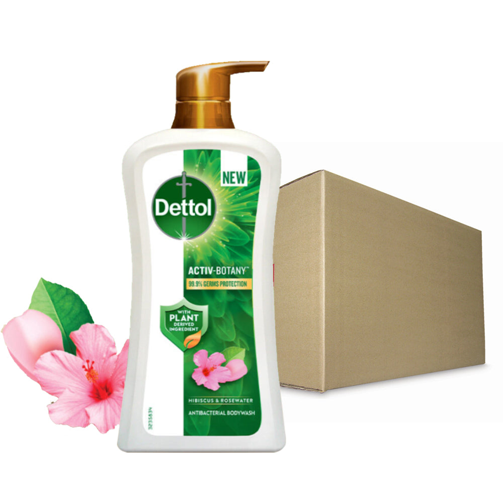 Dettol Activ Botany Shower Gel Antibacterial Body Wash Shower Gel Hibiscus & Rosewater 850ml